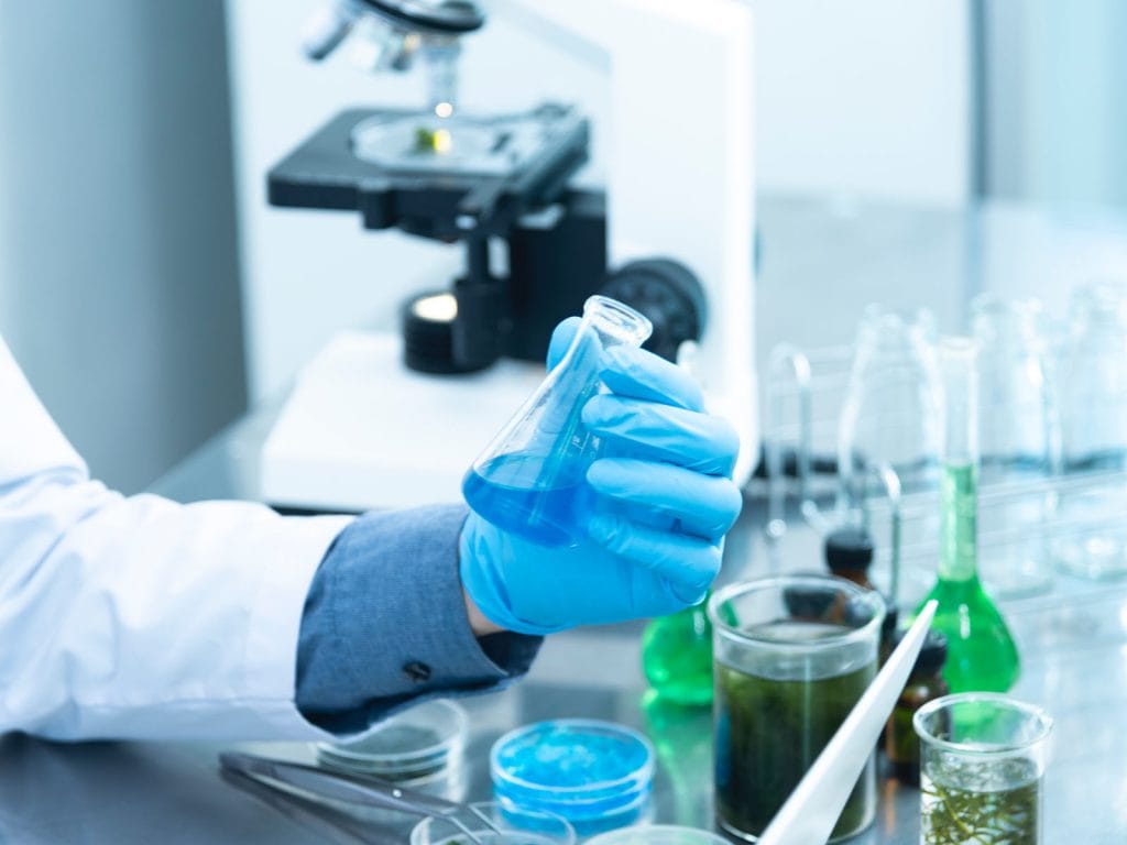 Hands of scientist working in lab